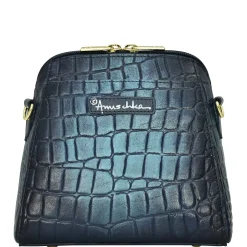 Women's Anuschka, Croc Embossed Zip Around Travel Organizer